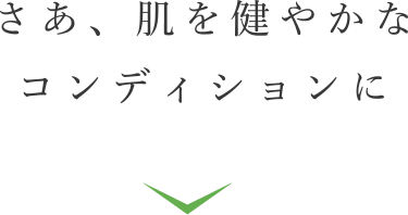 さあ、肌を健やかなコンディションに。