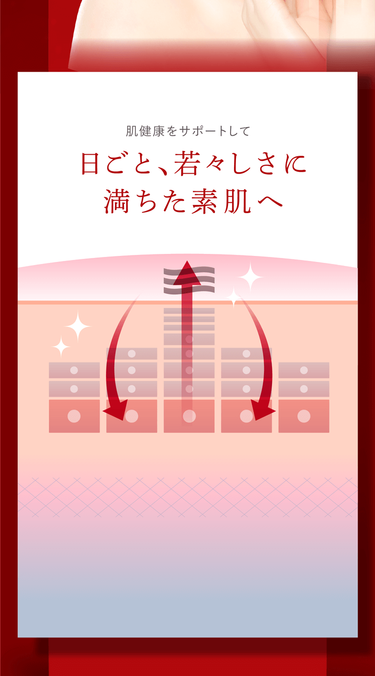 肌健康をサポートして日ごと、若々しさに満ちた素肌へ