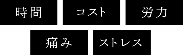 時間 コスト 労力 痛み ストレス